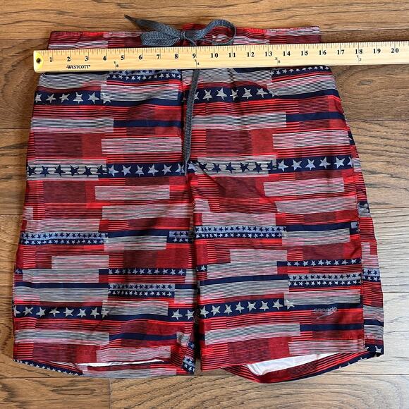 Speedo Swim Trunks Medium American Flag USA Patriotic Swimsuit Shorts - Picture 2 of 8